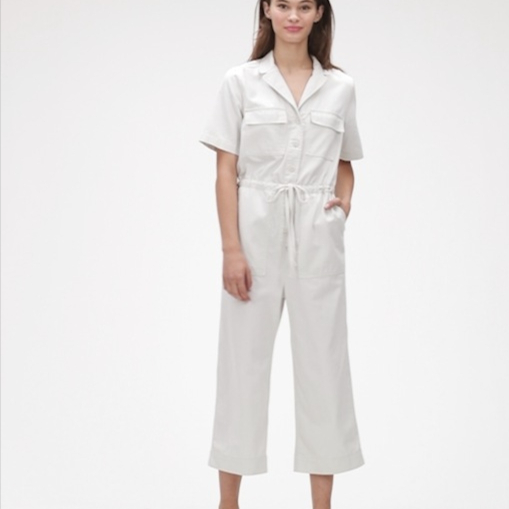 GAP Women's Light Beige Utility Jumpsuit